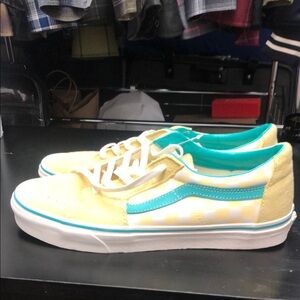 Vans Banana Cream and Teal Sk8-Lo Sneakers
